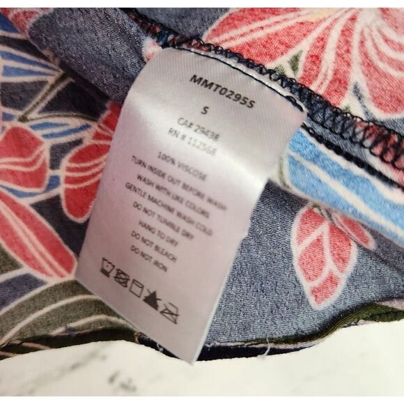 Miss Me Women's Multicolored Floral cold shoulder Cropped Top Small Tropical - Picture 12 of 12